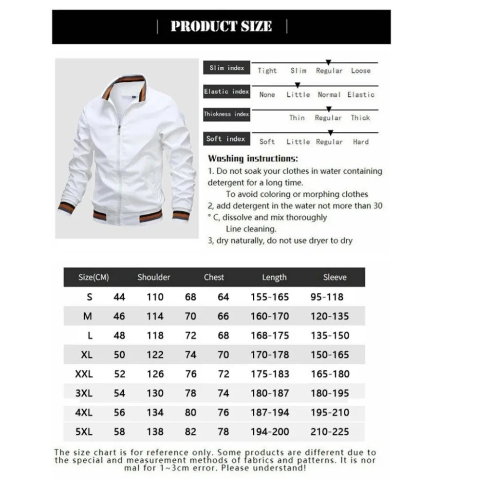Men's Graphic Zip-Front Long-Sleeve Casual Jacket
