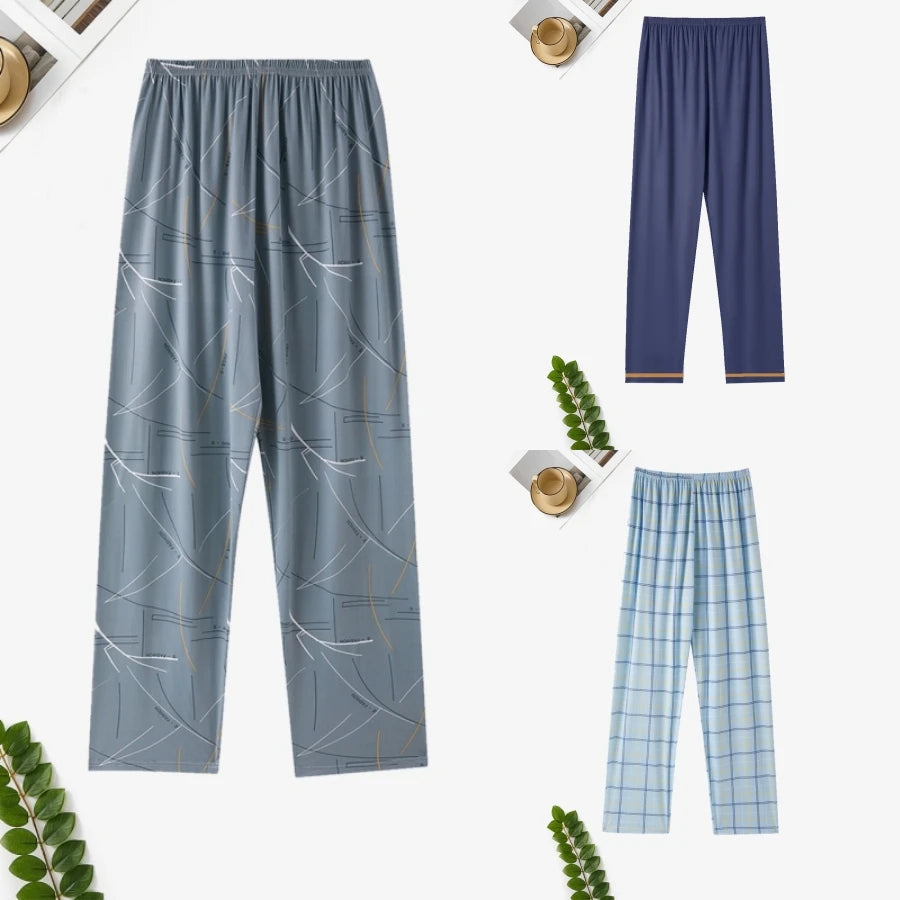 Men's Printed Elastic Waist Straight Leg Lounge Pajama Pants