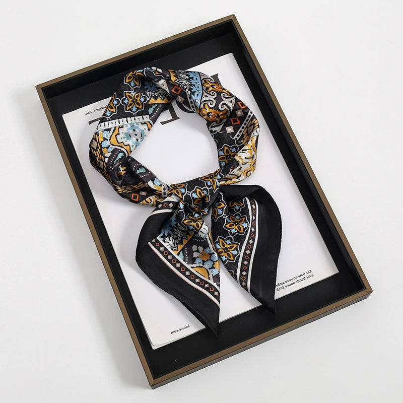 Printed Square Scarf for Hair Wrap and Neck Styling