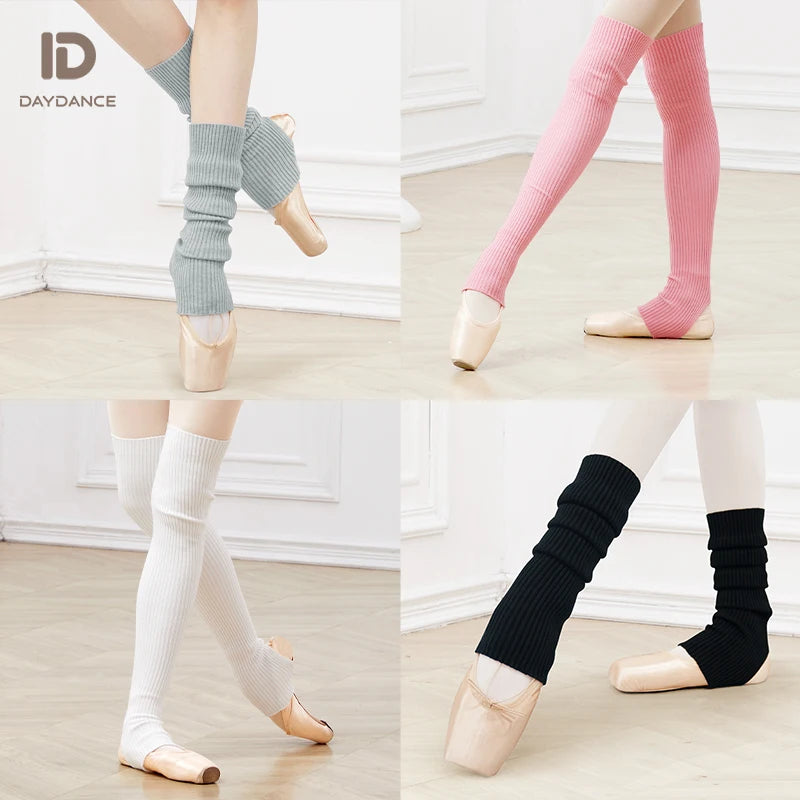 Ribbed Ballet Leg Warmers with Open Heel Foot Shape