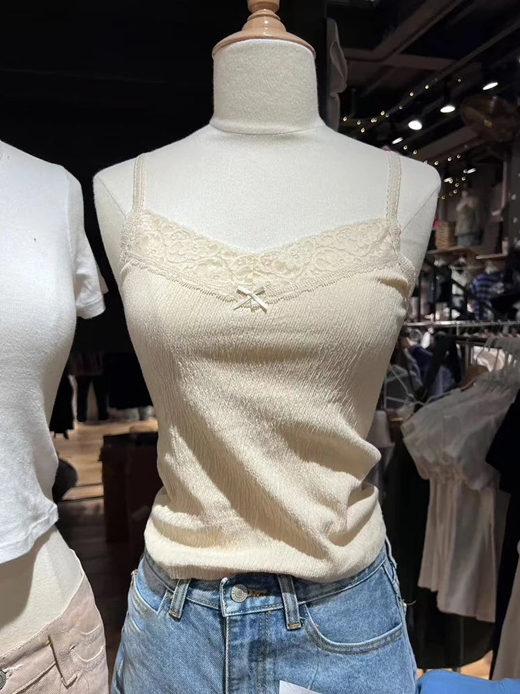 Women's Cotton Camisole and Bandeau Tops with Lace and Ruched Style Options