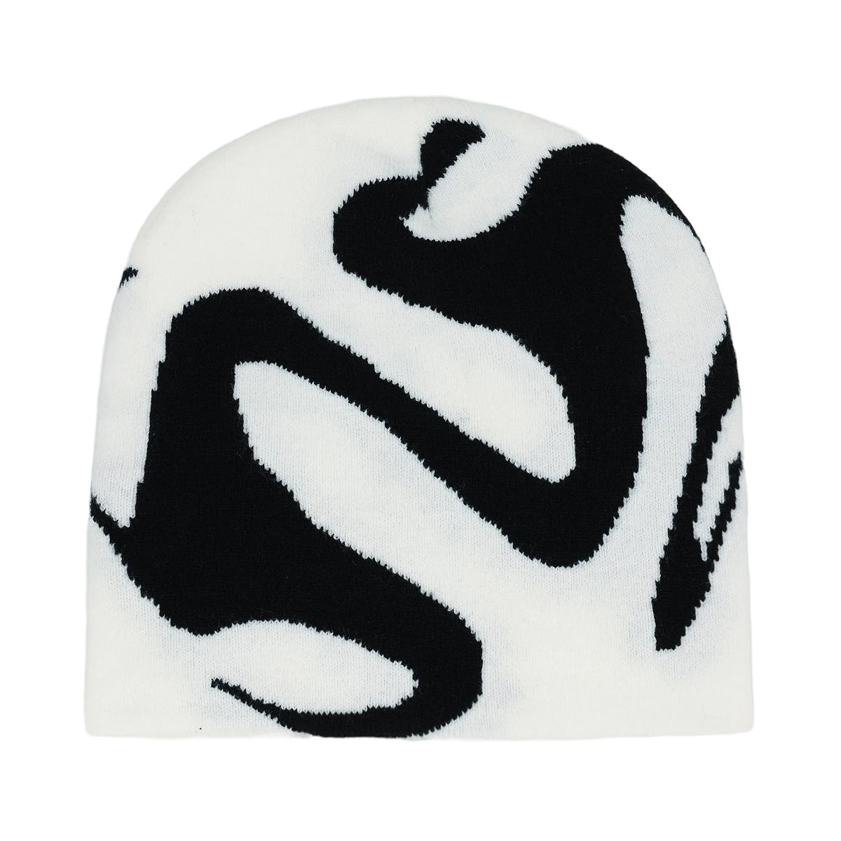 Graphic Knit Beanie with Letter and Pattern Style Options