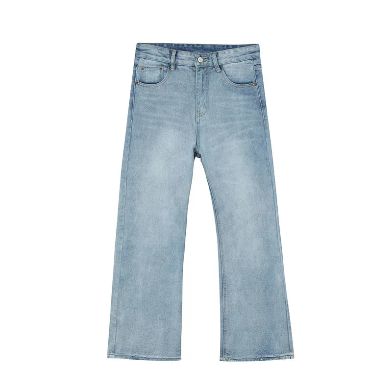 Men's Distressed Flared Denim Jeans for Casual Everyday Wear