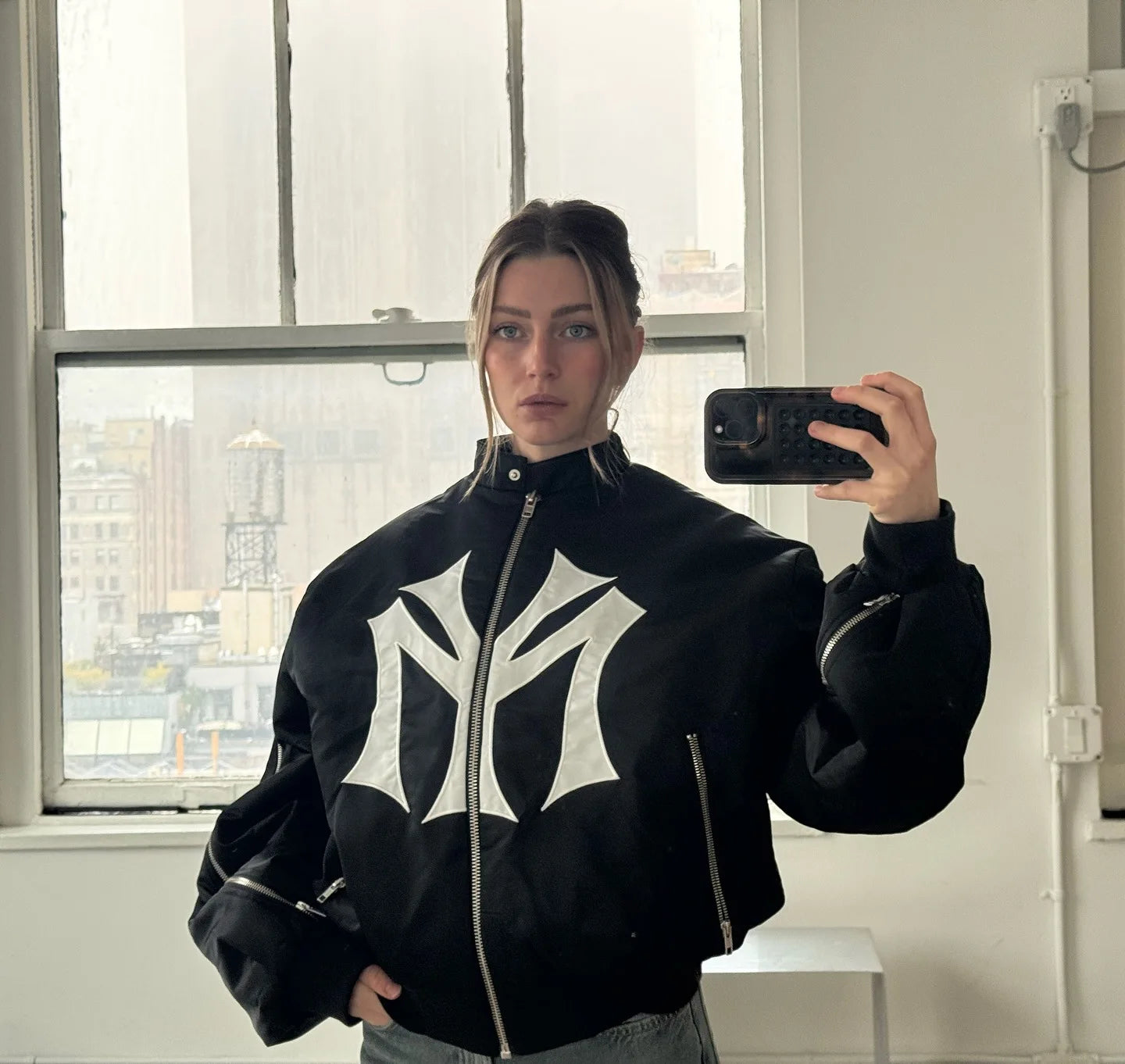 Long Sleeve Casual Front Closure Streetwear Jacket for Layering