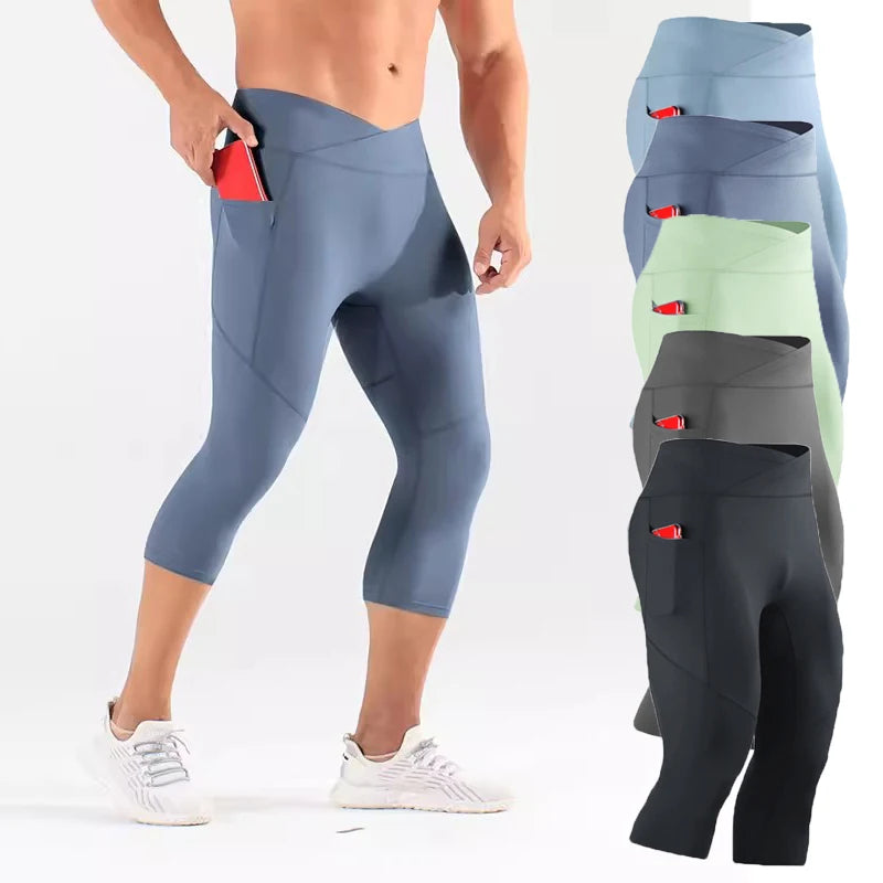Panelled Cropped Training Leggings with Original Size and Style Options