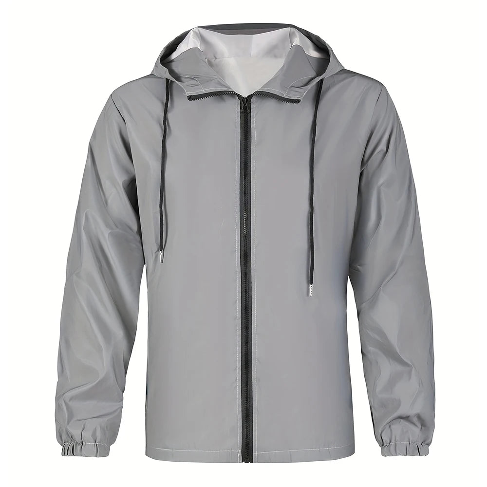 Hooded Long Sleeve Full Zip Casual Streetwear Jacket
