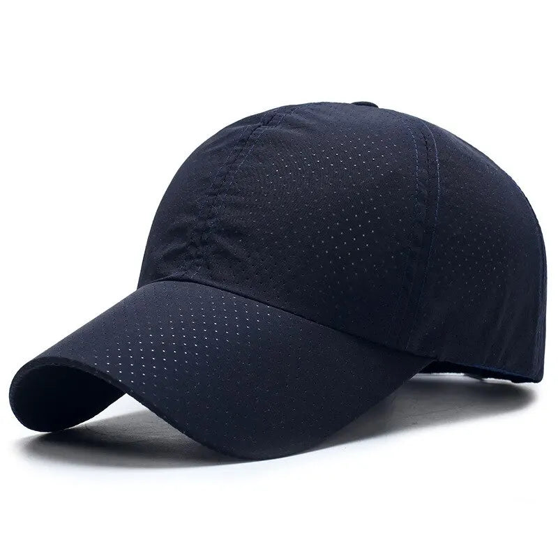 Solid Mesh Baseball Cap with Curved Brim Shape