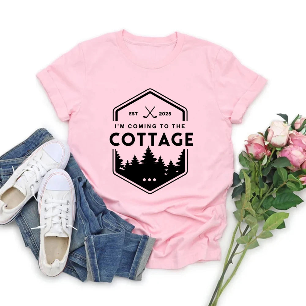 Coming To The Cottage Graphic Short Sleeve T-shirt