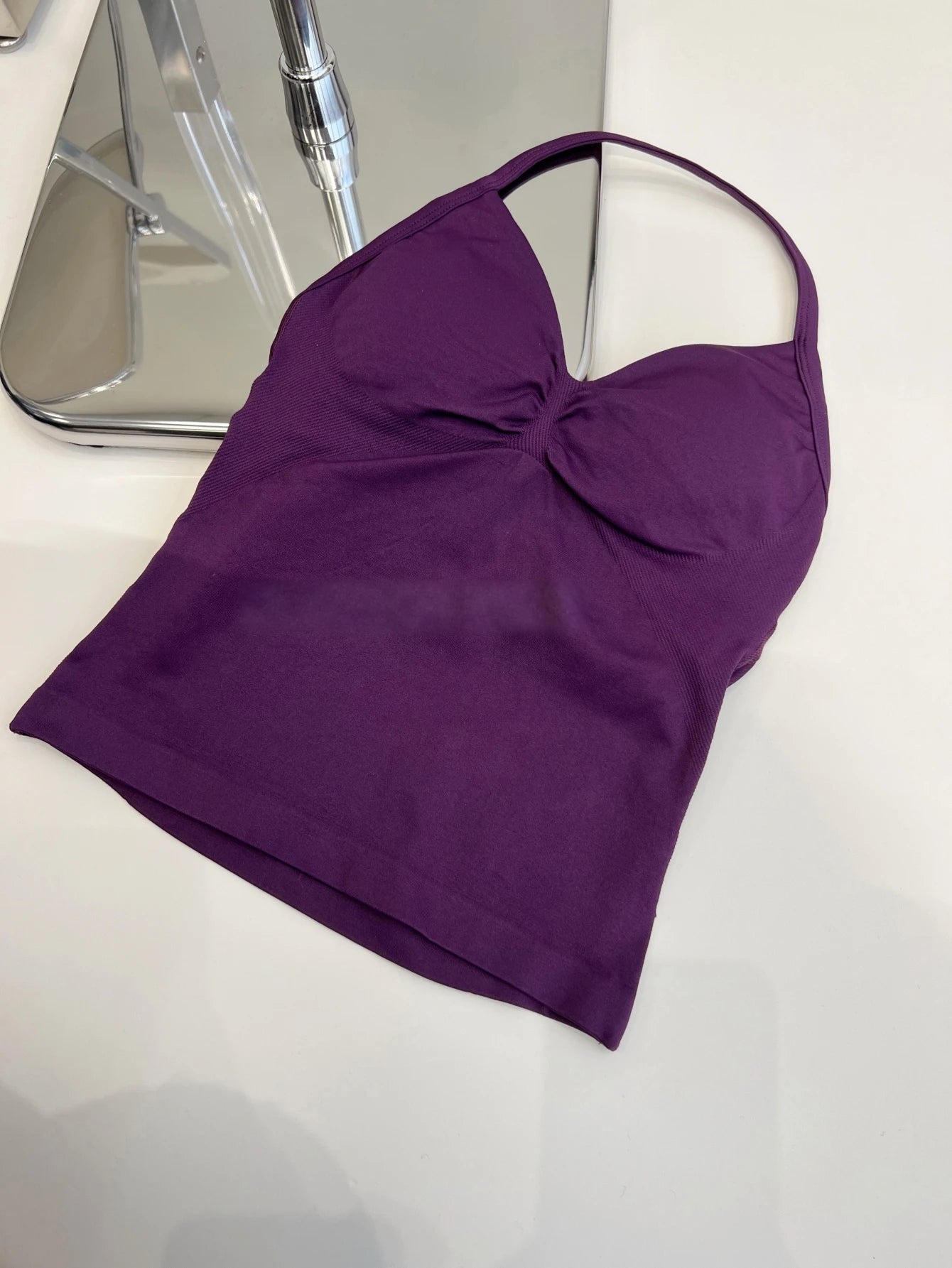 Women's V Neck Strappy Longline Tank Top For Workout Outfits
