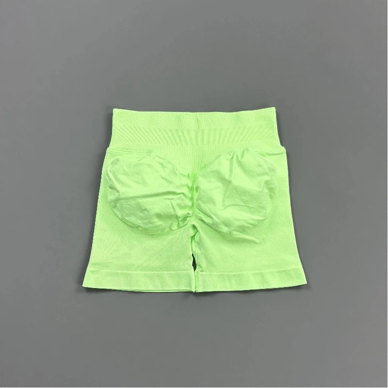 Women's High Waist Nylon Blend Scrunch Shorts for Gym Training