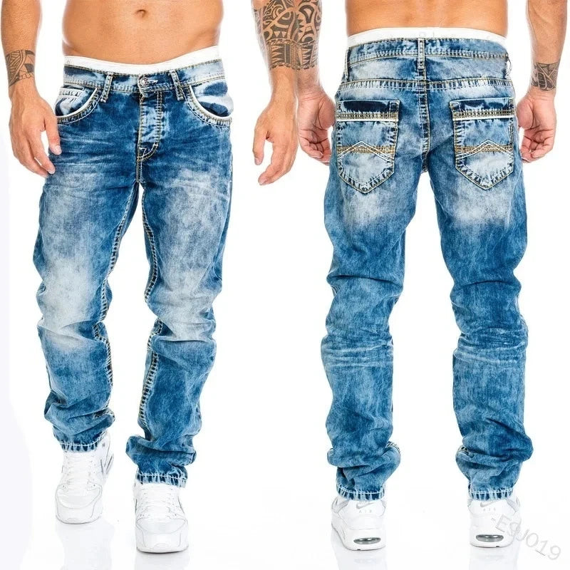 Men's Straight Leg Denim Jeans for Casual Everyday Wear
