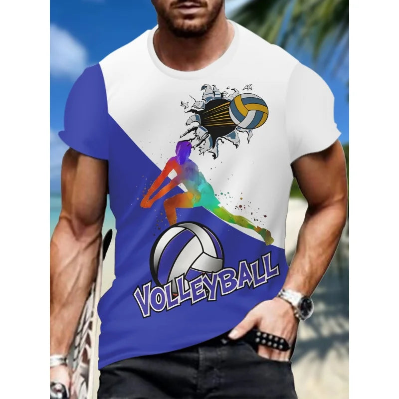 Volleyball Graphic Short Sleeve T-shirt For Sports Outfits