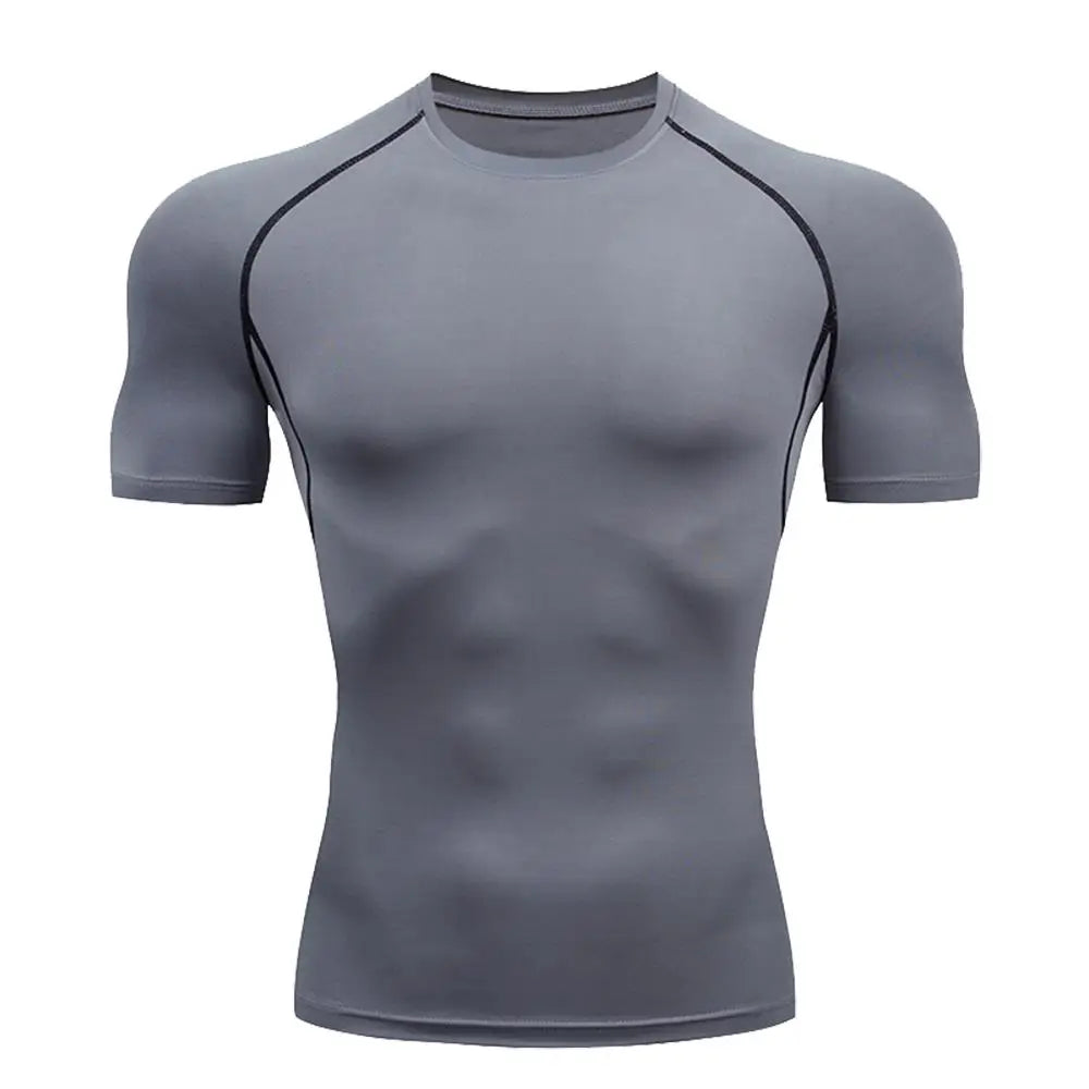 Plain Compression Short Sleeve T-shirt For Sports Outfits