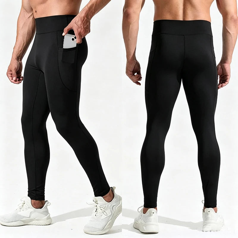 Men's Pocket Training Leggings for Gym and Running