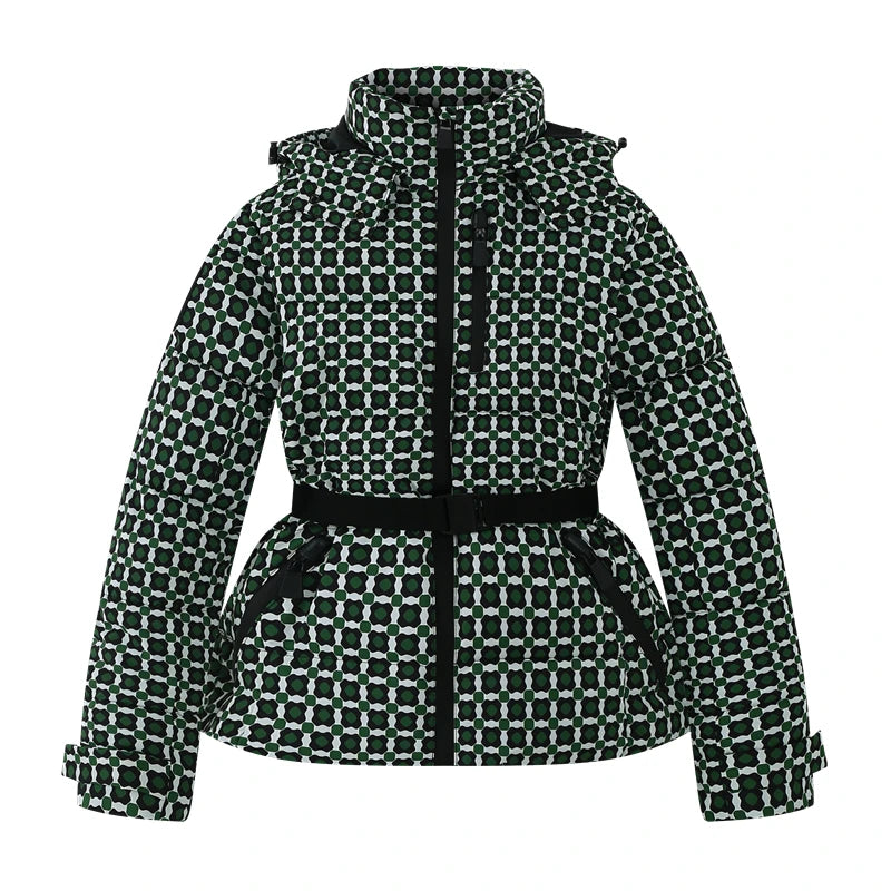 Women's Belted Hooded Quilted Jacket for Layered Outfits