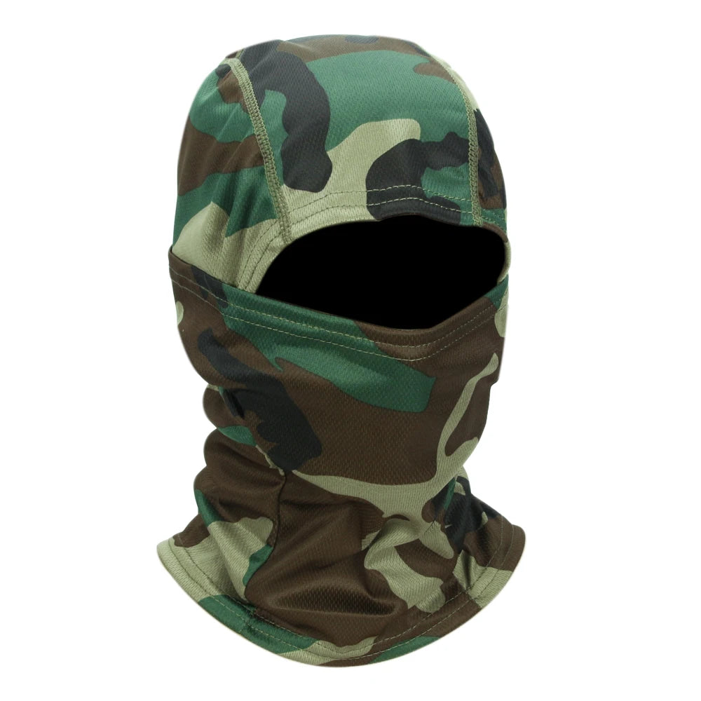 Full Face Balaclava Hood with Solid and Camouflage Options