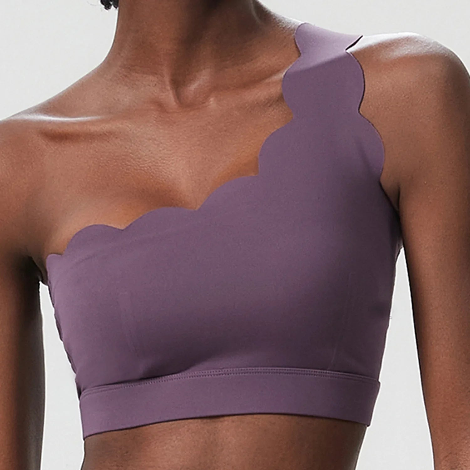 Women's Scalloped One Shoulder Sports Bra