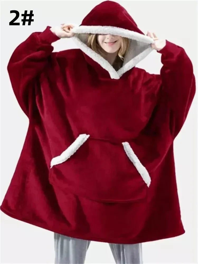 Oversized Fleece Blanket Hoodie with Original Long and Short Styles