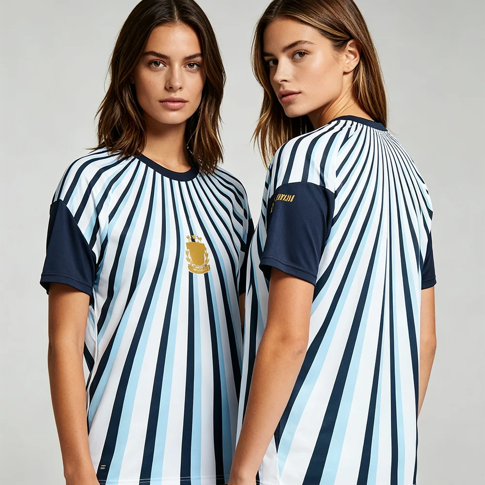 Argentina Soccer Jersey Men's Mesh Football Shirt Quick Dry Breathable Short Sleeve Sports Top
