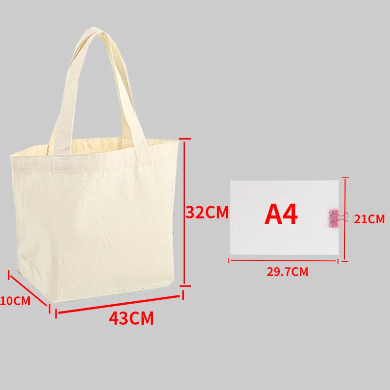 Plain Canvas Style Tote Bag with Long Shoulder Handles