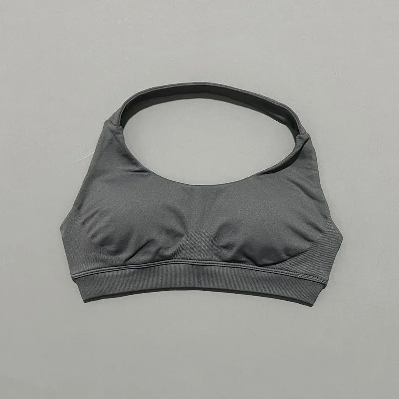 Women's Ruched Halter Neck Sports Bra