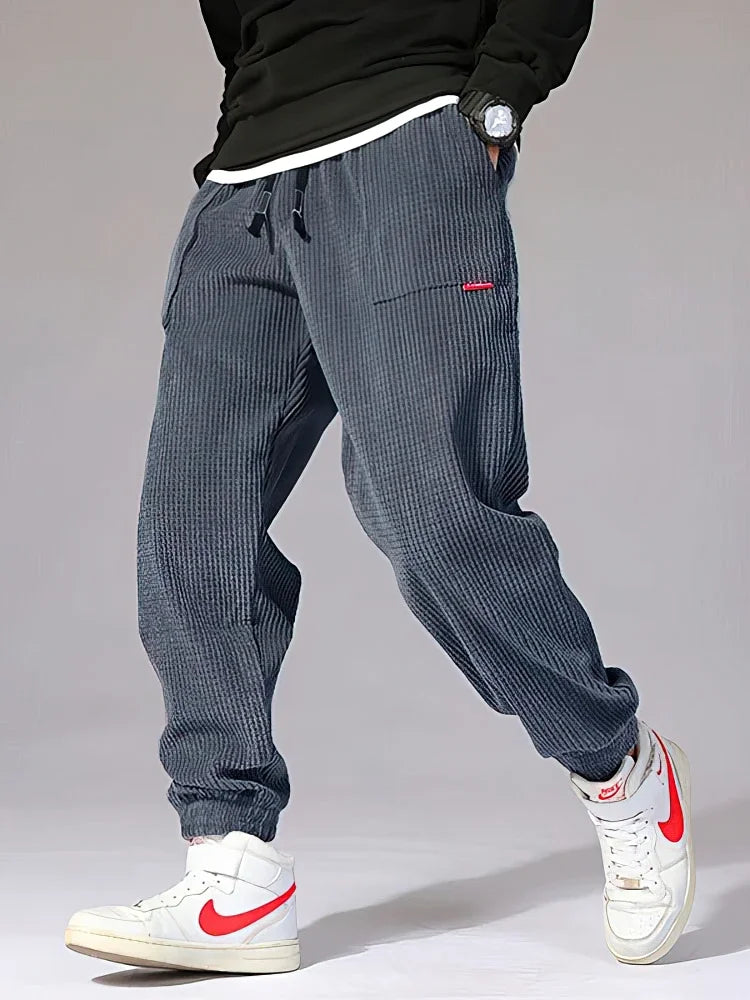 Men's Elastic Waist Loose Fit Casual Pants For Everyday Wear