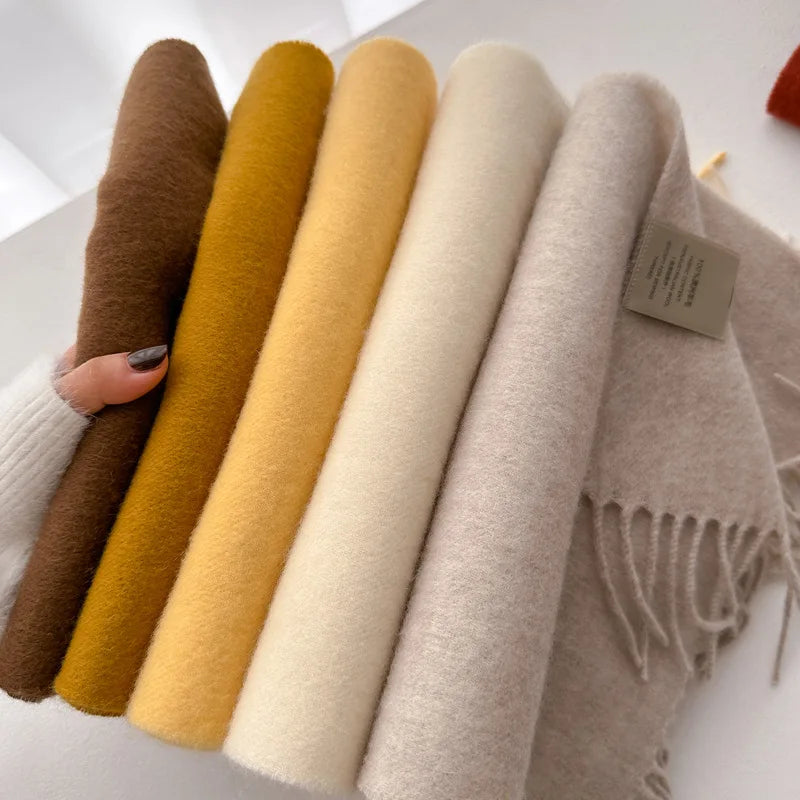 Solid Long Fringed Scarf for Neck and Wrap Styling