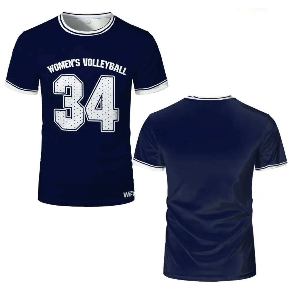Number Nine Volleyball Short Sleeve Jersey For Sports Outfits