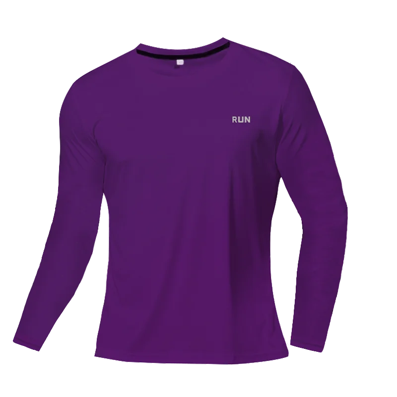 Men's Raglan Long Sleeve Crew Neck T-shirt For Workout Outfits