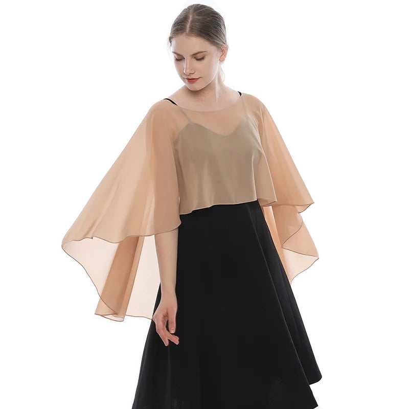 Sheer Long Draped Wrap Scarf for Layering over Outfits