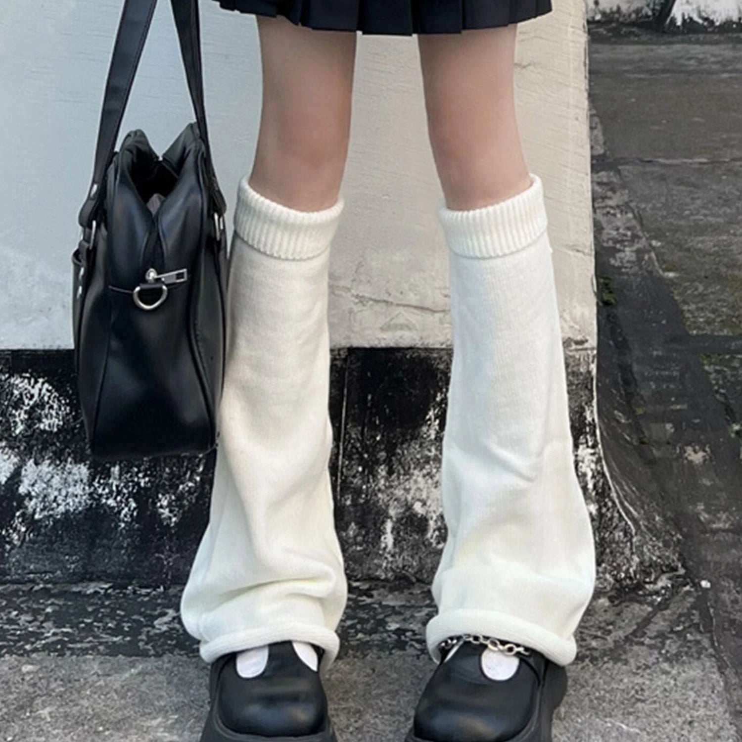 Flared Knit Leg Warmers with Slouchy Long Shape