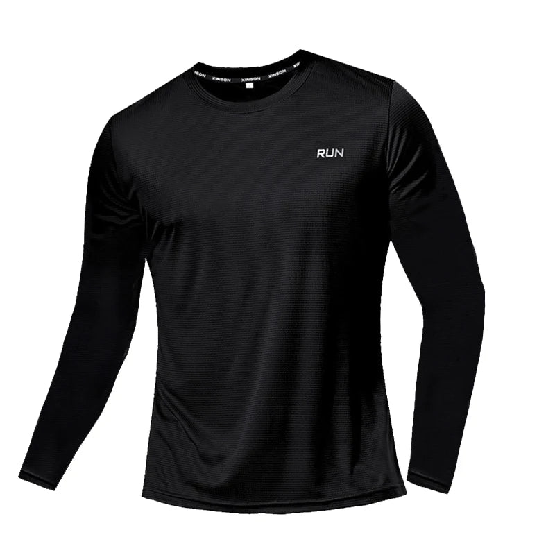 Men's Long Sleeve Crew Neck Sports T-Shirt