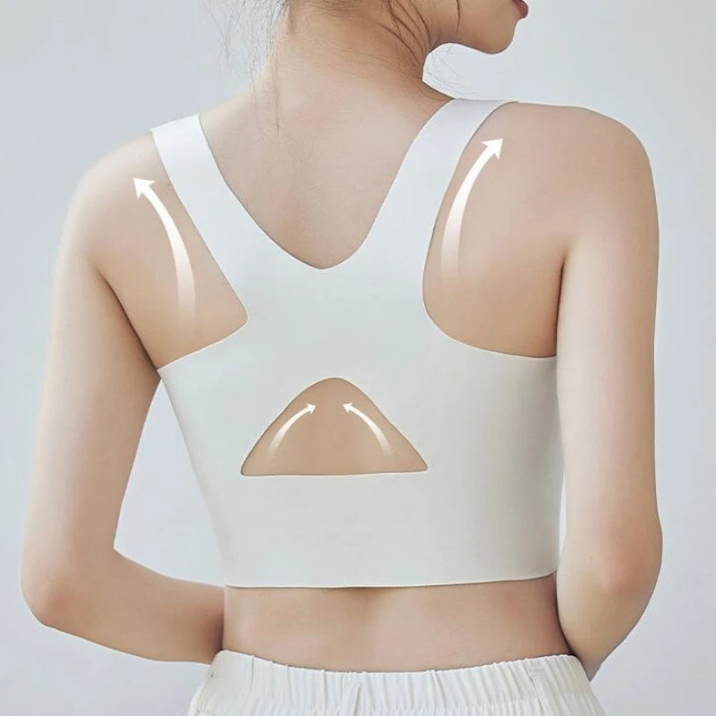 Women's Front Clasp Bra with Wide Crossover Back Straps
