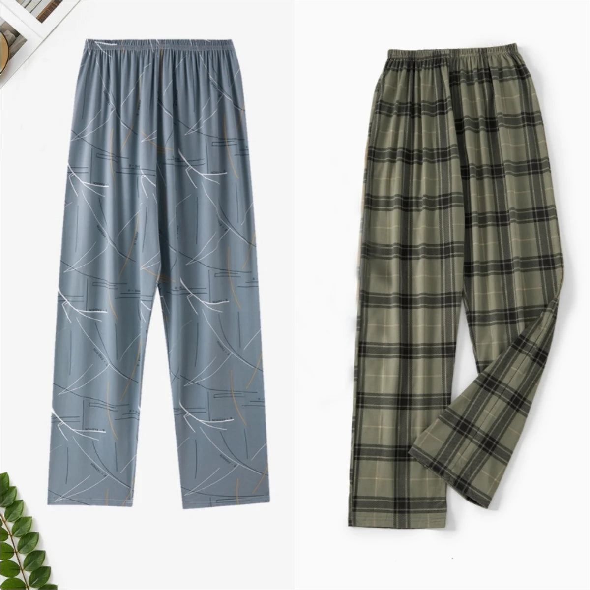 Men's Printed Long Pajama Pants with Pack Options