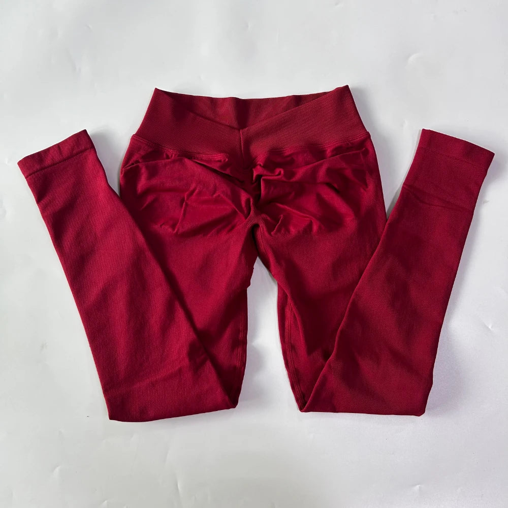Women's Scrunch V Back Full Length Leggings For Workout Outfits