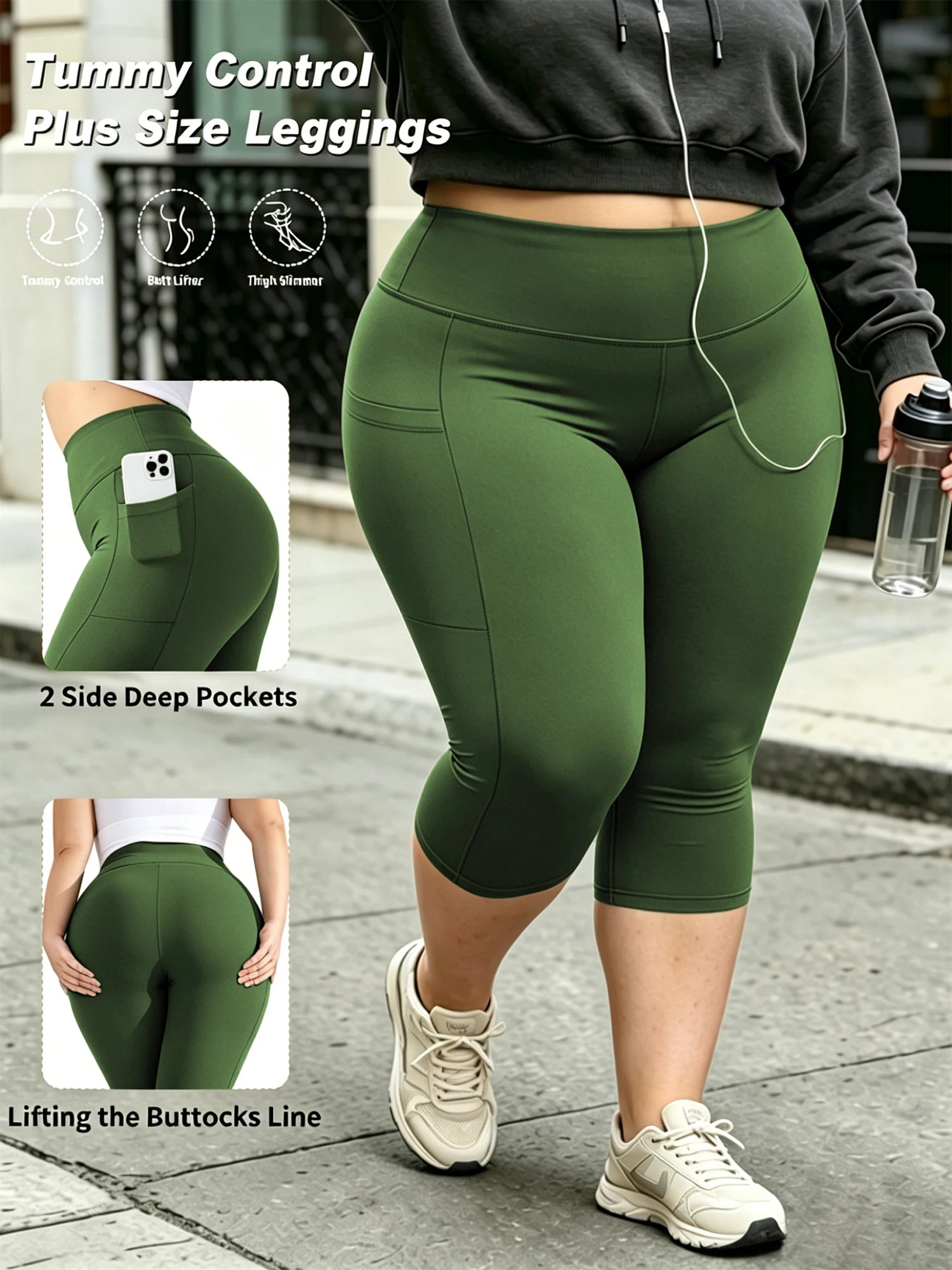 Women's Side Pocket Capri Leggings For Workout Outfits