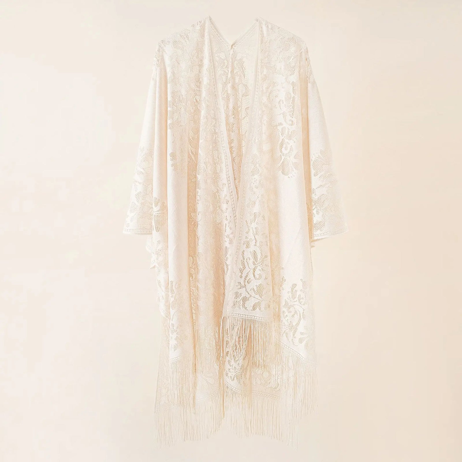 Long Lace Open Front Cardigan for Layering over Outfits