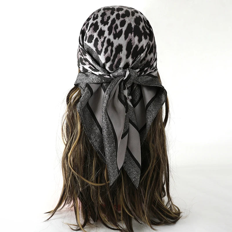 Floral Print Square Scarf for Head and Neck Styling