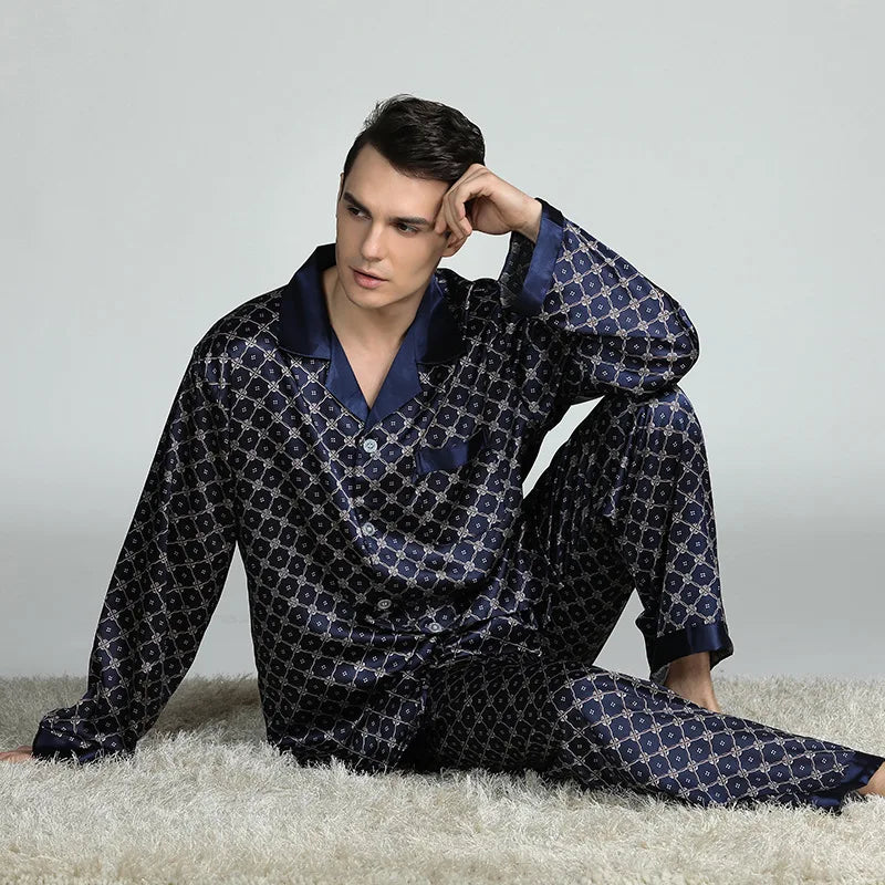Men's Printed Button Front Pajamas with Matching Lounge Style Options