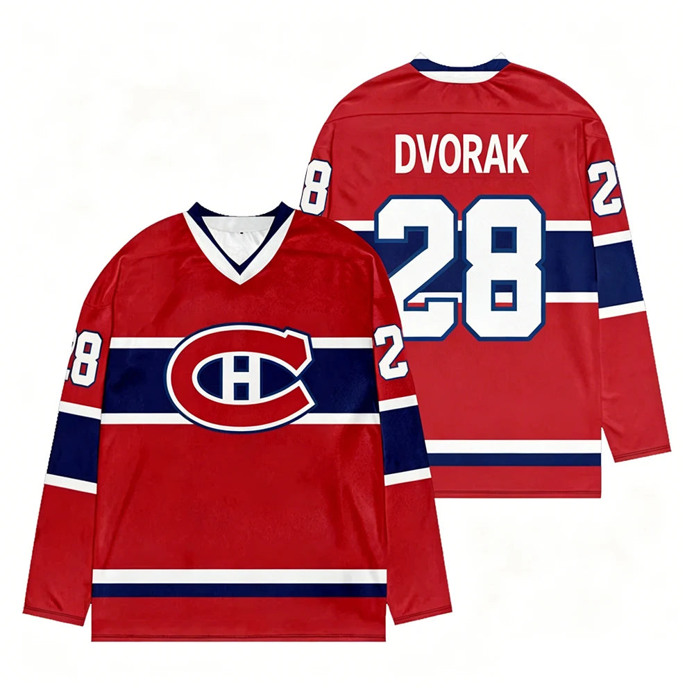 Montreal Player Number Graphic Long Sleeve Jersey For Sports Outfits