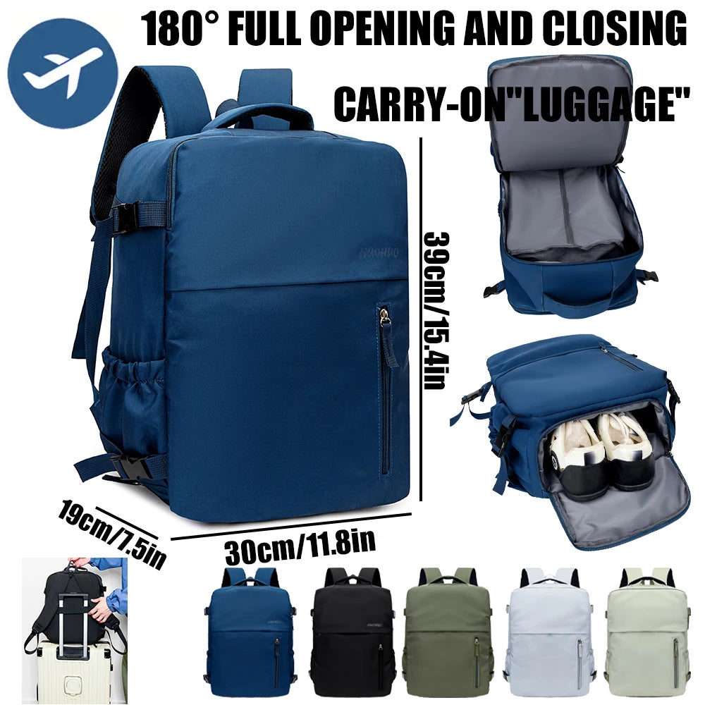 Travel Backpack with Rectangular Shape and Full Opening for Short Trips