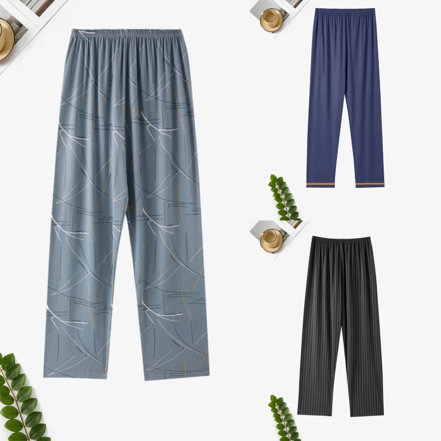 Men's Printed Long Pajama Pants with Pack Options