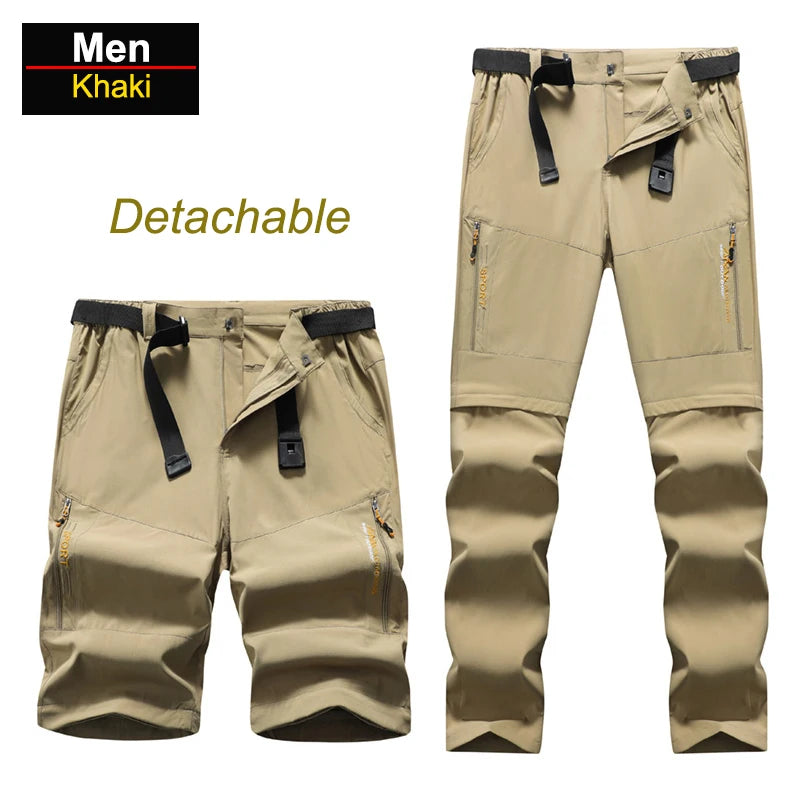 Men's Convertible Quick Dry Hiking Pants with Detachable Legs