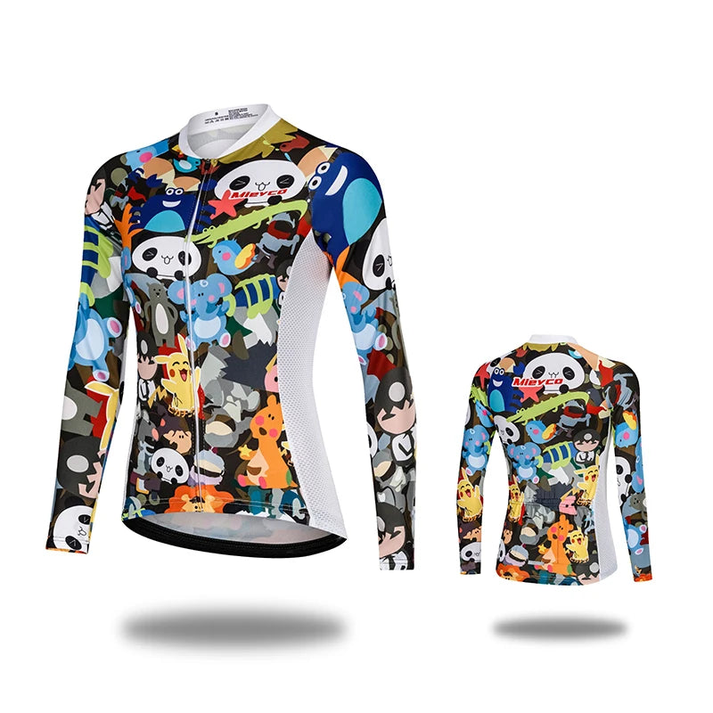 Women Cycling Jersey Long Sleeve Breathable Lightweight Spring Autumn Road Bike Top