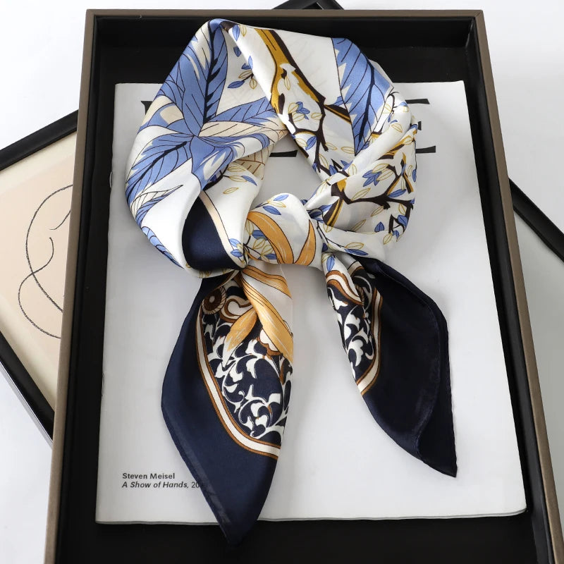Floral Print Large Square Scarf for Draped Wrap Styling