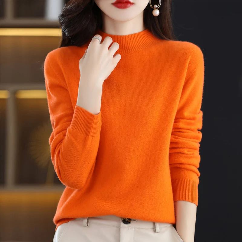 Women's Raised Rib Long Sleeve Knit Sweater Casual Knit Layer