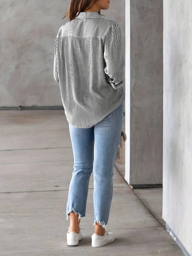 Women's Striped Long Sleeve Shirt