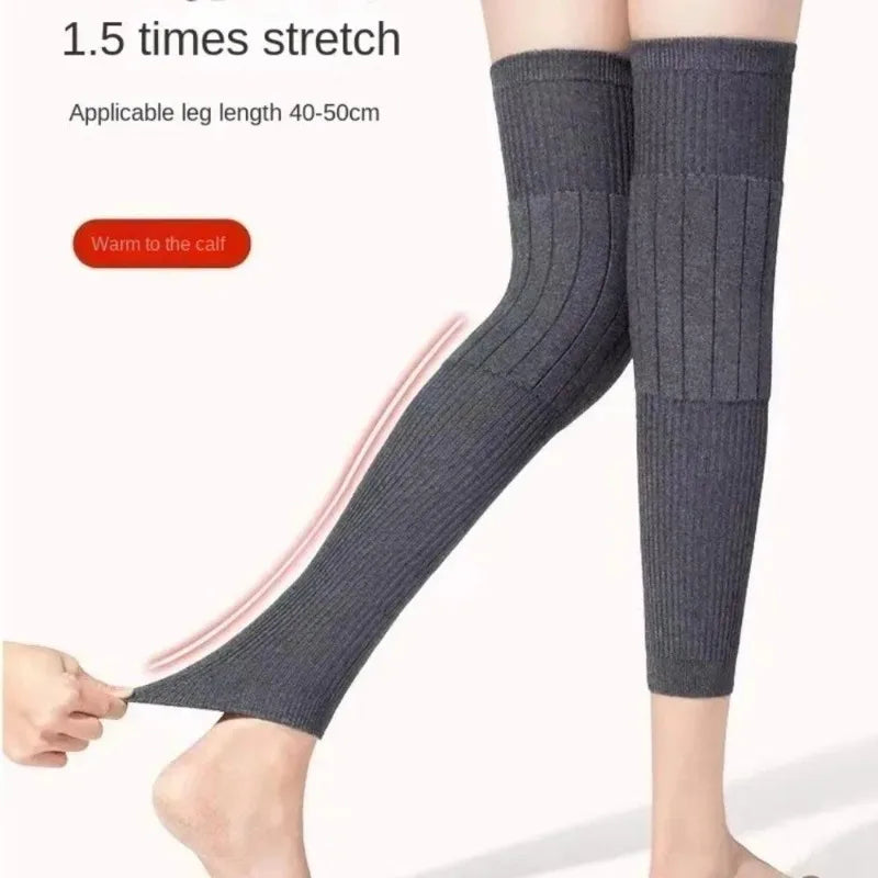 Solid Ribbed Calf Leg Warmers with Open Ends