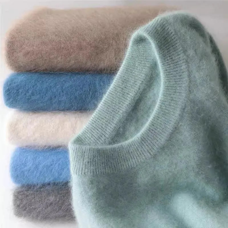Men's Plain Long Sleeve Knit Sweater