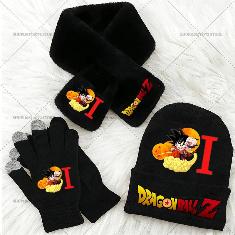 Kids' Dragon Ball Knitted Hat Scarf and Gloves Set for Winter